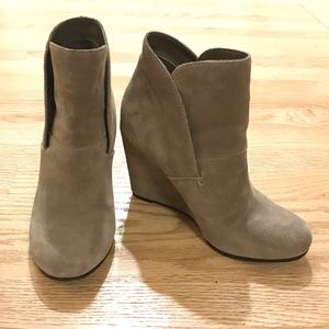 Taupe Wedge Booties